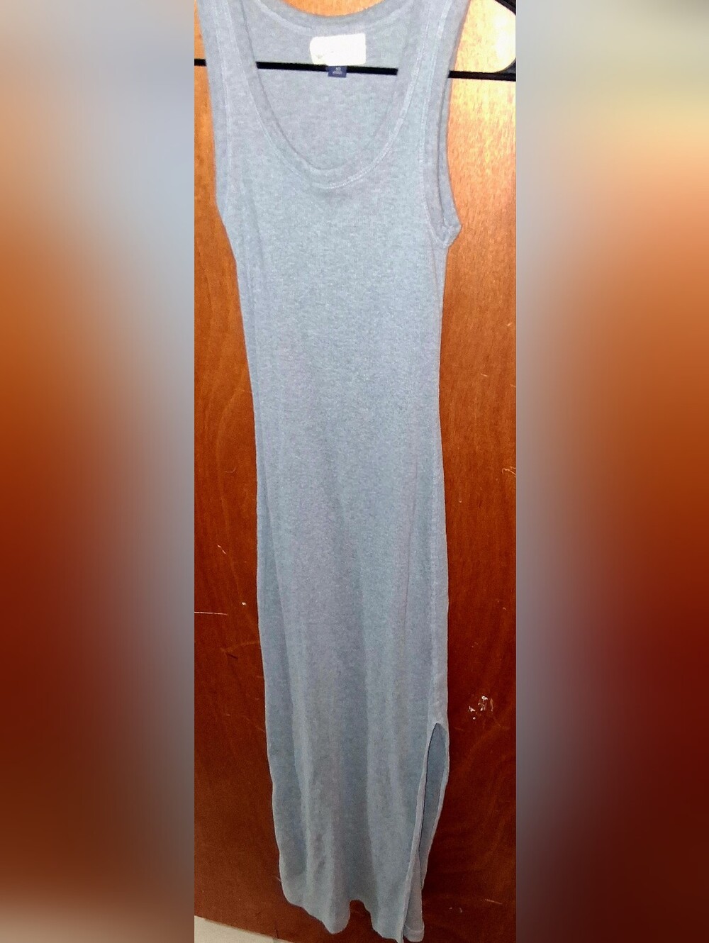 Universal Thread Grey Heather Ribbed Knit Scoop Neck Tank Maxi Dress Size XS